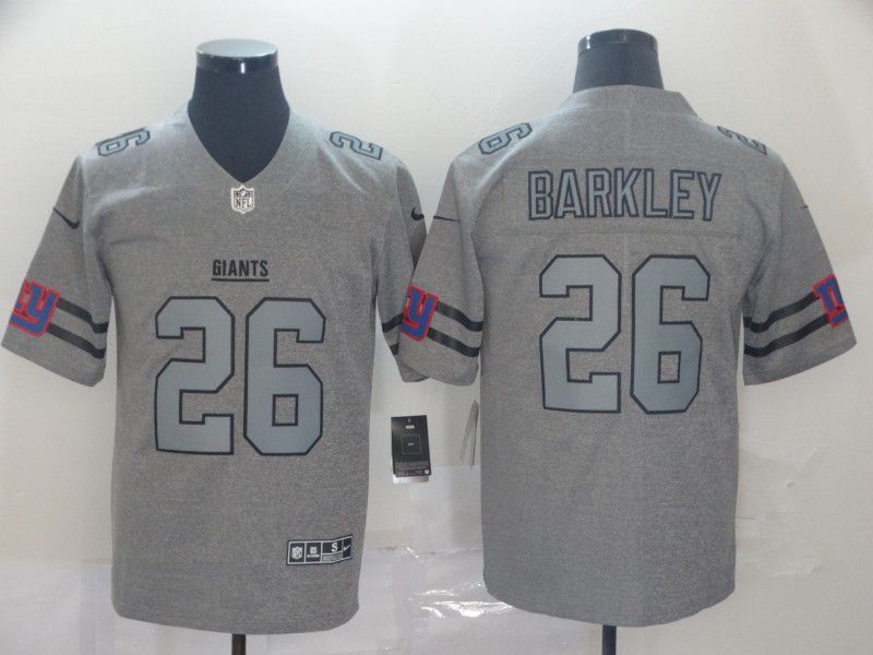 Men New York Giants #26 Barkley Grey Retro Nike NFL Jerseys->philadelphia eagles->NFL Jersey
